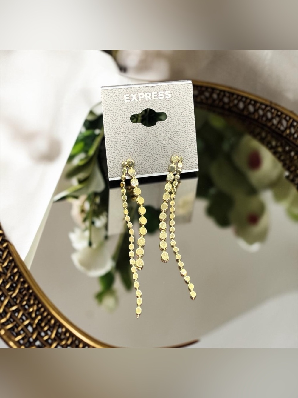 💛EXPRESS💛Gold-Tone Cascading Disc Dangle Earrings/NWT
